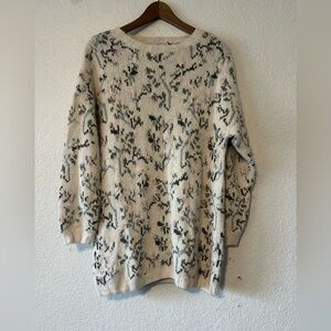VINTAGE Express Tricot Womens Sweater Sz M Silk Angora Floral Grandmacore